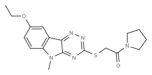 Pyrrolidine, 1-[[(8-ethoxy-5-methyl-5H-1,2,4-triazino[5,6-b]indol-3-yl)thio]acetyl]- (9CI) Structure
