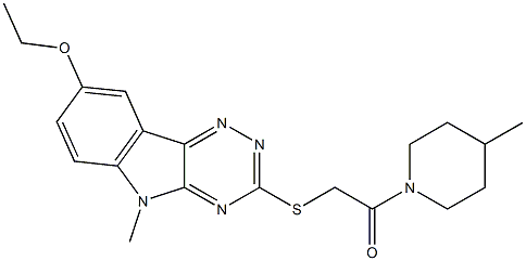 Piperidine, 1-[[(8-ethoxy-5-methyl-5H-1,2,4-triazino[5,6-b]indol-3-yl)thio]acetyl]-4-methyl- (9CI) Structure
