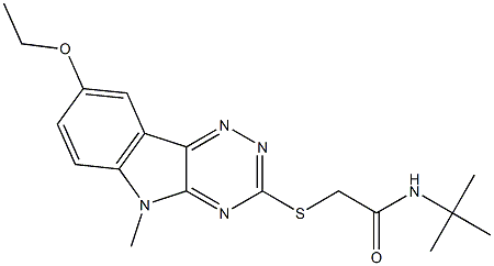 Acetamide, N-(1,1-dimethylethyl)-2-[(8-ethoxy-5-methyl-5H-1,2,4-triazino[5,6-b]indol-3-yl)thio]- (9CI) Structure