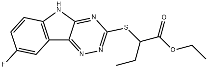 Butanoic acid, 2-[(8-fluoro-2H-1,2,4-triazino[5,6-b]indol-3-yl)thio]-, ethyl ester (9CI) 结构式