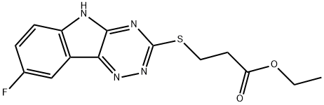 Propanoic acid, 3-[(8-fluoro-2H-1,2,4-triazino[5,6-b]indol-3-yl)thio]-, ethyl ester (9CI) Structure