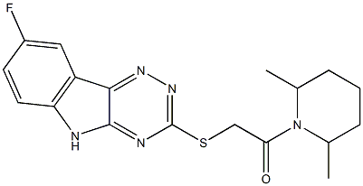 Piperidine, 1-[[(8-fluoro-2H-1,2,4-triazino[5,6-b]indol-3-yl)thio]acetyl]-2,6-dimethyl- (9CI)|
