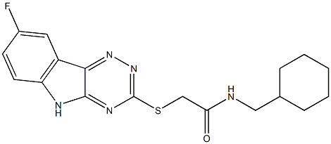 Acetamide, N-(cyclohexylmethyl)-2-[(8-fluoro-2H-1,2,4-triazino[5,6-b]indol-3-yl)thio]- (9CI) Structure