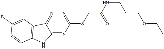 Acetamide, N-(3-ethoxypropyl)-2-[(8-fluoro-2H-1,2,4-triazino[5,6-b]indol-3-yl)thio]- (9CI) Structure