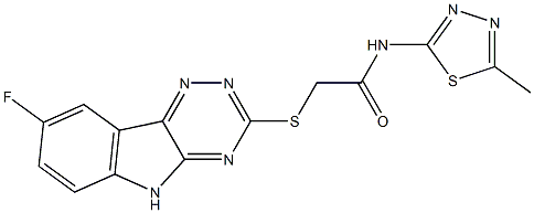 Acetamide, 2-[(8-fluoro-2H-1,2,4-triazino[5,6-b]indol-3-yl)thio]-N-(5-methyl-1,3,4-thiadiazol-2-yl)- (9CI) Structure