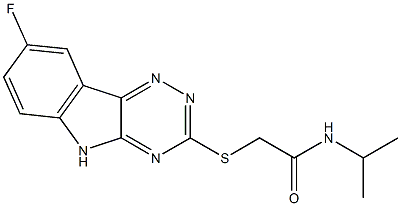 Acetamide, 2-[(8-fluoro-2H-1,2,4-triazino[5,6-b]indol-3-yl)thio]-N-(1-methylethyl)- (9CI) Struktur