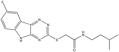 Acetamide, 2-[(8-fluoro-2H-1,2,4-triazino[5,6-b]indol-3-yl)thio]-N-(3-methylbutyl)- (9CI) Structure