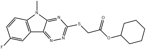 Acetic acid, [(8-fluoro-5-methyl-5H-1,2,4-triazino[5,6-b]indol-3-yl)thio]-, cyclohexyl ester (9CI)|