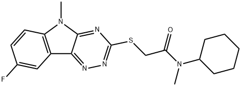 Acetamide, N-cyclohexyl-2-[(8-fluoro-5-methyl-5H-1,2,4-triazino[5,6-b]indol-3-yl)thio]-N-methyl- (9CI) Structure