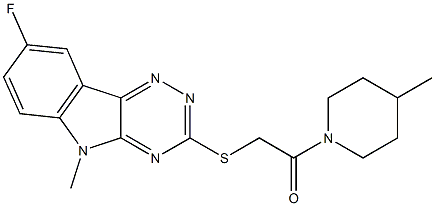 Piperidine, 1-[[(8-fluoro-5-methyl-5H-1,2,4-triazino[5,6-b]indol-3-yl)thio]acetyl]-4-methyl- (9CI) Structure
