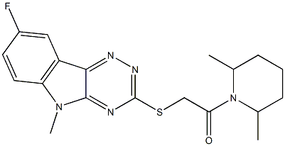 Piperidine, 1-[[(8-fluoro-5-methyl-5H-1,2,4-triazino[5,6-b]indol-3-yl)thio]acetyl]-2,6-dimethyl- (9CI)|