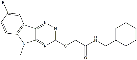 Acetamide, N-(cyclohexylmethyl)-2-[(8-fluoro-5-methyl-5H-1,2,4-triazino[5,6-b]indol-3-yl)thio]- (9CI) Structure