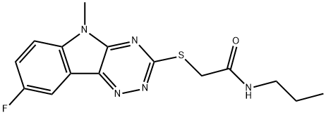 Acetamide, 2-[(8-fluoro-5-methyl-5H-1,2,4-triazino[5,6-b]indol-3-yl)thio]-N-propyl- (9CI) Struktur