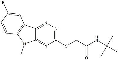 Acetamide, N-(1,1-dimethylethyl)-2-[(8-fluoro-5-methyl-5H-1,2,4-triazino[5,6-b]indol-3-yl)thio]- (9CI) Struktur