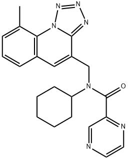 Pyrazinecarboxamide, N-cyclohexyl-N-[(9-methyltetrazolo[1,5-a]quinolin-4-yl)methyl]- (9CI) Struktur