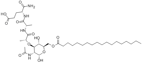N-ACETYLMURAMYL-L-ALANYL-D-ISOGLUTAMINE-6-O-STEAROYL 化学構造式