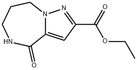4-Oxo-5,6,7,8-tetrahydro-4H-1,5,8a-triaza-azulene-2-carboxylic acid ethyl ester Struktur