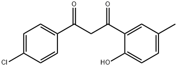 1-(4-クロロフェニル)-3-(2-ヒドロキシ-5-メチルフェニル)プロパン-1,3-ジオン 塩化物 化学構造式