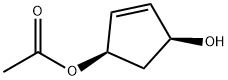 (1S,4R)-CIS-4-アセトキシ-2-シクロペンテン-1-オール 化学構造式