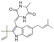 3-[(Z)-[2-(1,1-Dimethyl-2-propenyl)-5-(3-methyl-2-butenyl)-1H-indol-3-yl]methylene]-6-methyl-2,5-piperazinedione Struktur