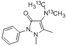 4-(二甲基-13C2-氨基)安替比林 结构式