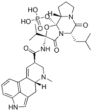 12'-ヒドロキシ-2'-イソプロピル-5'α-イソブチルエルゴタマン-3',6',18-トリオン/りん酸,(1:x) 化学構造式