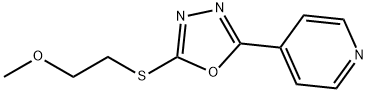 Pyridine, 4-[5-[(2-methoxyethyl)thio]-1,3,4-oxadiazol-2-yl]- (9CI) Struktur
