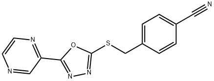 Benzonitrile, 4-[[(5-pyrazinyl-1,3,4-oxadiazol-2-yl)thio]methyl]- (9CI) Struktur