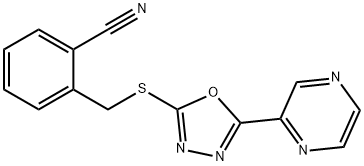 Benzonitrile, 2-[[(5-pyrazinyl-1,3,4-oxadiazol-2-yl)thio]methyl]- (9CI) Struktur