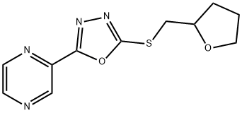 Pyrazine, [5-[[(tetrahydro-2-furanyl)methyl]thio]-1,3,4-oxadiazol-2-yl]- (9CI) Struktur