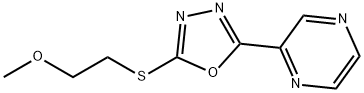 Pyrazine, [5-[(2-methoxyethyl)thio]-1,3,4-oxadiazol-2-yl]- (9CI) Struktur
