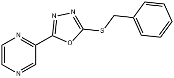 Pyrazine, [5-[(phenylmethyl)thio]-1,3,4-oxadiazol-2-yl]- (9CI) Struktur