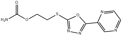 Ethanol, 2-[(5-pyrazinyl-1,3,4-oxadiazol-2-yl)thio]-, carbamate (ester) (9CI) Struktur