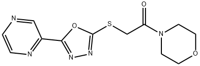 Morpholine, 4-[[(5-pyrazinyl-1,3,4-oxadiazol-2-yl)thio]acetyl]- (9CI) Struktur