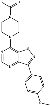 Piperazine, 1-acetyl-4-[3-(4-methoxyphenyl)isothiazolo[4,5-d]pyrimidin-7-yl]- (9CI) Struktur