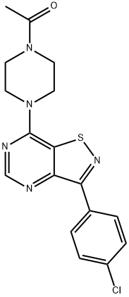 Piperazine, 1-acetyl-4-[3-(4-chlorophenyl)isothiazolo[4,5-d]pyrimidin-7-yl]- (9CI) Struktur