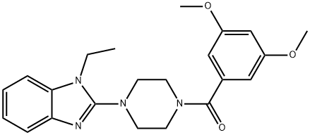 Piperazine, 1-(3,5-dimethoxybenzoyl)-4-(1-ethyl-1H-benzimidazol-2-yl)- (9CI) Struktur