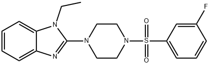 Piperazine, 1-(1-ethyl-1H-benzimidazol-2-yl)-4-[(3-fluorophenyl)sulfonyl]- (9CI) Structure