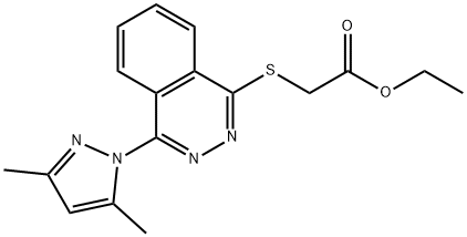 Acetic acid, [[4-(3,5-dimethyl-1H-pyrazol-1-yl)-1-phthalazinyl]thio]-, ethyl ester (9CI) 结构式