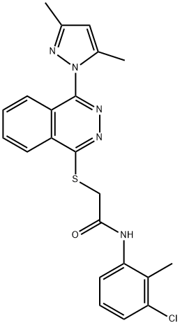 Acetamide, N-(3-chloro-2-methylphenyl)-2-[[4-(3,5-dimethyl-1H-pyrazol-1-yl)-1-phthalazinyl]thio]- (9CI) 结构式