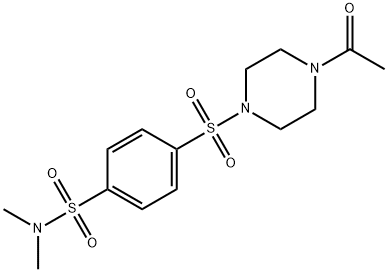 Piperazine, 1-acetyl-4-[[4-[(dimethylamino)sulfonyl]phenyl]sulfonyl]- (9CI) Structure