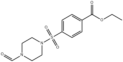 Benzoic acid, 4-[(4-formyl-1-piperazinyl)sulfonyl]-, ethyl ester (9CI) Structure