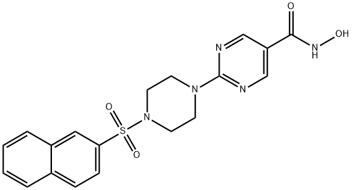 N-羟基-2-[4-(2-萘基磺酰基)-1-哌嗪基]-5-嘧啶甲酰胺, 604769-01-9, 结构式