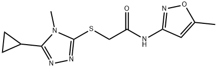 Acetamide, 2-[(5-cyclopropyl-4-methyl-4H-1,2,4-triazol-3-yl)thio]-N-(5-methyl-3-isoxazolyl)- (9CI) Structure