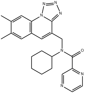 Pyrazinecarboxamide, N-cyclohexyl-N-[(7,8-dimethyltetrazolo[1,5-a]quinolin-4-yl)methyl]- (9CI),604779-60-4,结构式