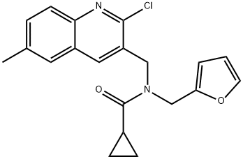 Cyclopropanecarboxamide, N-[(2-chloro-6-methyl-3-quinolinyl)methyl]-N-(2-furanylmethyl)- (9CI) 结构式
