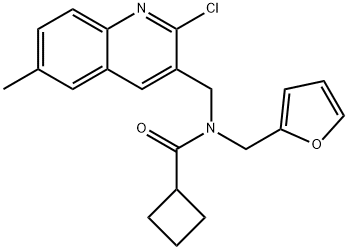 Cyclobutanecarboxamide, N-[(2-chloro-6-methyl-3-quinolinyl)methyl]-N-(2-furanylmethyl)- (9CI) Structure