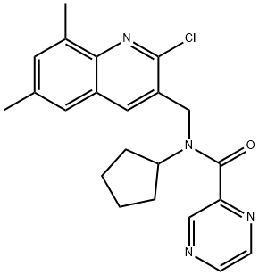 Pyrazinecarboxamide, N-[(2-chloro-6,8-dimethyl-3-quinolinyl)methyl]-N-cyclopentyl- (9CI),604782-25-4,结构式
