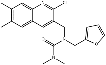 Urea, N-[(2-chloro-6,7-dimethyl-3-quinolinyl)methyl]-N-(2-furanylmethyl)-N,N-dimethyl- (9CI)|