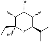 2H-Pyran-2,4-diol, 2-ethyltetrahydro-3,5-dimethyl-6-(1-methylethyl)-, (2S,3R,4R,5S,6R)- (9CI) 结构式